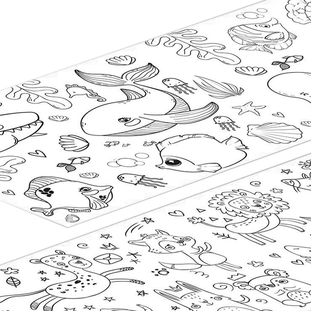 4 Large Coloring Paper Scroll Rolls Drawing Set 30x300cm for Little Ones