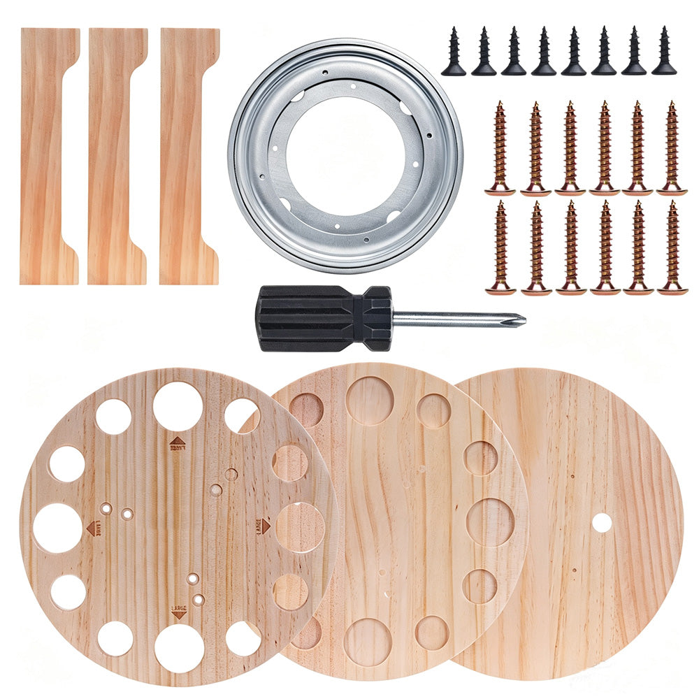 360 Degree Rotating Engineered Wood Floor Fishing Rod Rack Holds 12 Rods