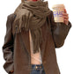 Oversized Unisex Polyester Shawl Wrap Scarf in Solid Colors