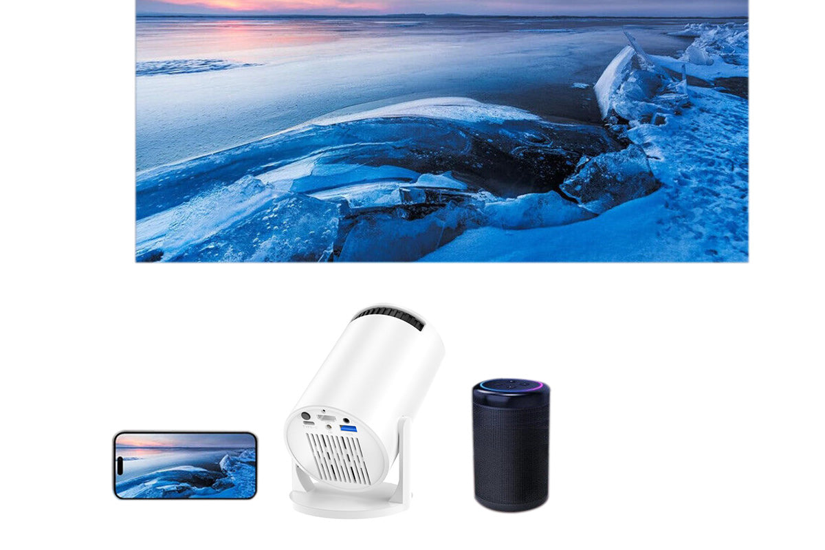 Home Projector with 240 Degree Rotating Lens and WiFi Screen Mirroring