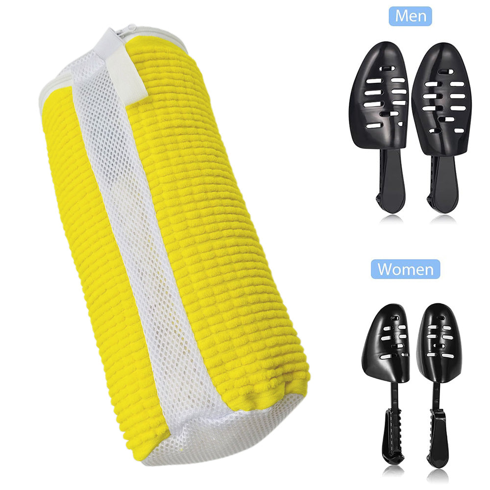 2Pack Chenille Wash Bags for Shoes with 2 Pairs of Shoe Horns for Men and Women