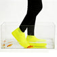 2 Pairs Waterproof Silicone Shoe Covers Protective Rubber Rain Overshoes-Black