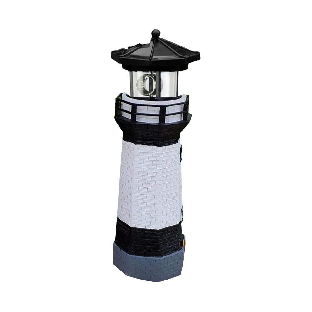 LED Outdoor Solar Lighthouse with Rotating Beacon