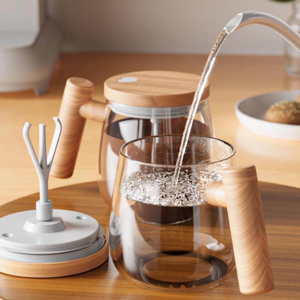 2Pcs 400ML Electric Self-Stirring Coffee Mug with Constant Temperature Coaster