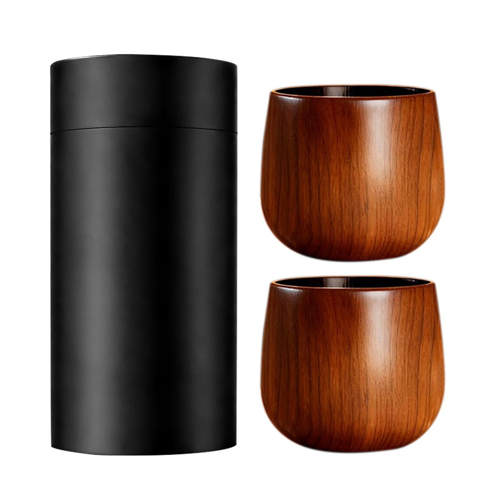 2PCS Wooden Bourbon Drinking Glass Whiskey Tumbler Bourbon Gifts For Men