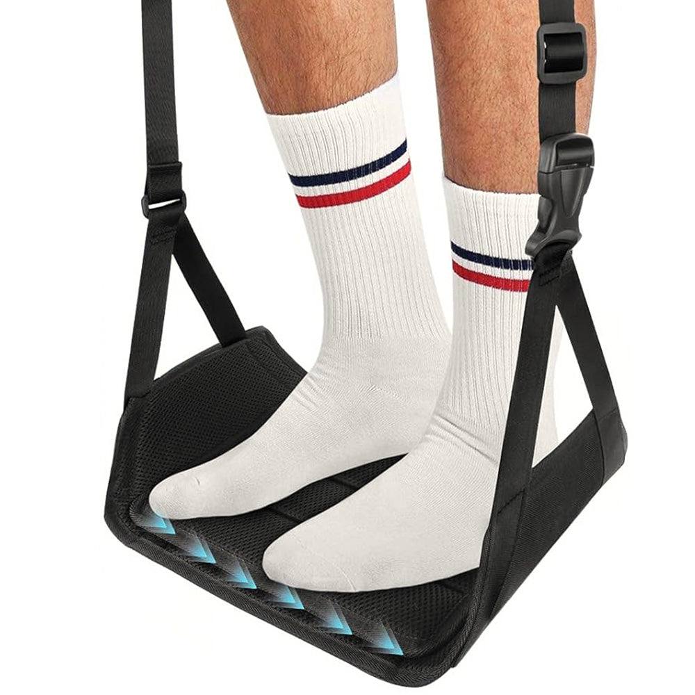 Travel Foot Rest Pillow Airplane Foot Hammock With Extended Adjustment Strap