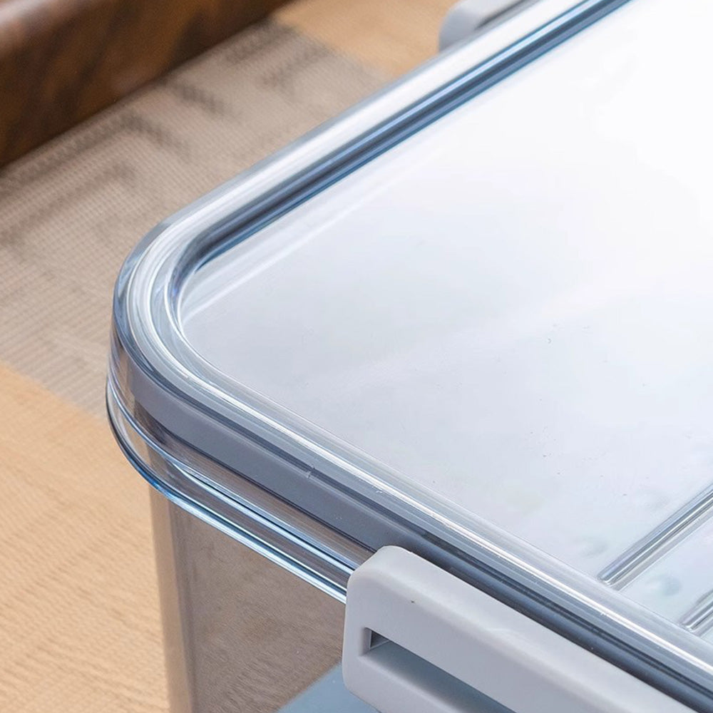 Transparent Bread Box with Timer Drainboard Lid Kitchen Storage Container for Food