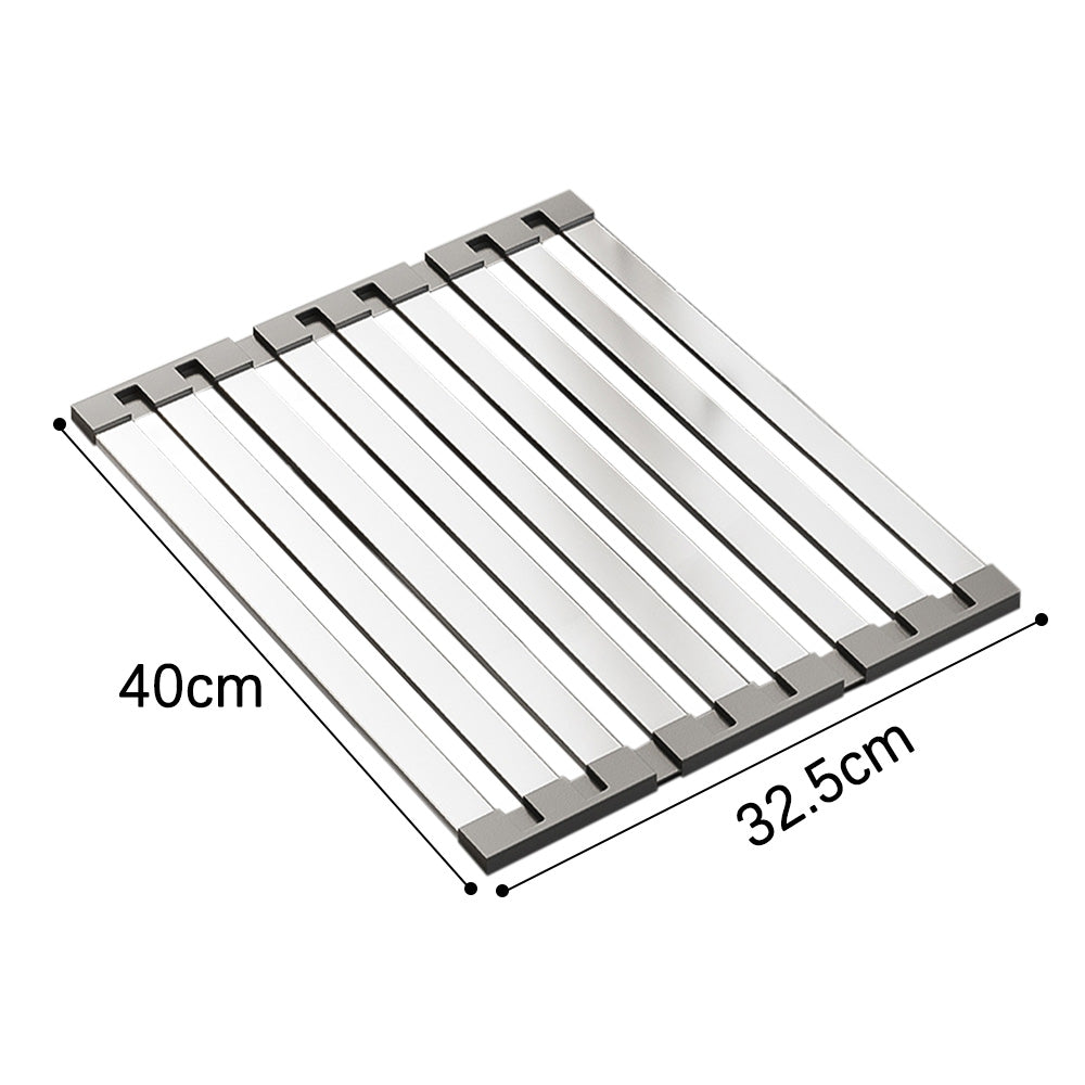 Dish Rack Drying Drainer Stainless Steel Over Sink Rack Foldable Dish Drainer for Kitchen