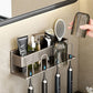 Space Metal Toothbrush Holder Wall Mounted Toothpaste Bathroom Rack with Cups