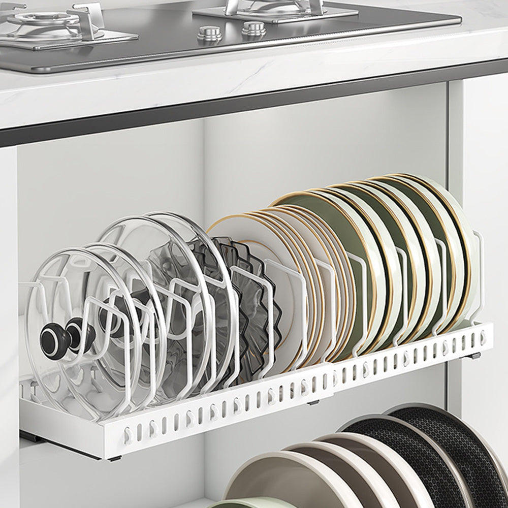 Pots and Pans Organizer Slide Out inside Cabinet Storage for Pot Lid Bakeware