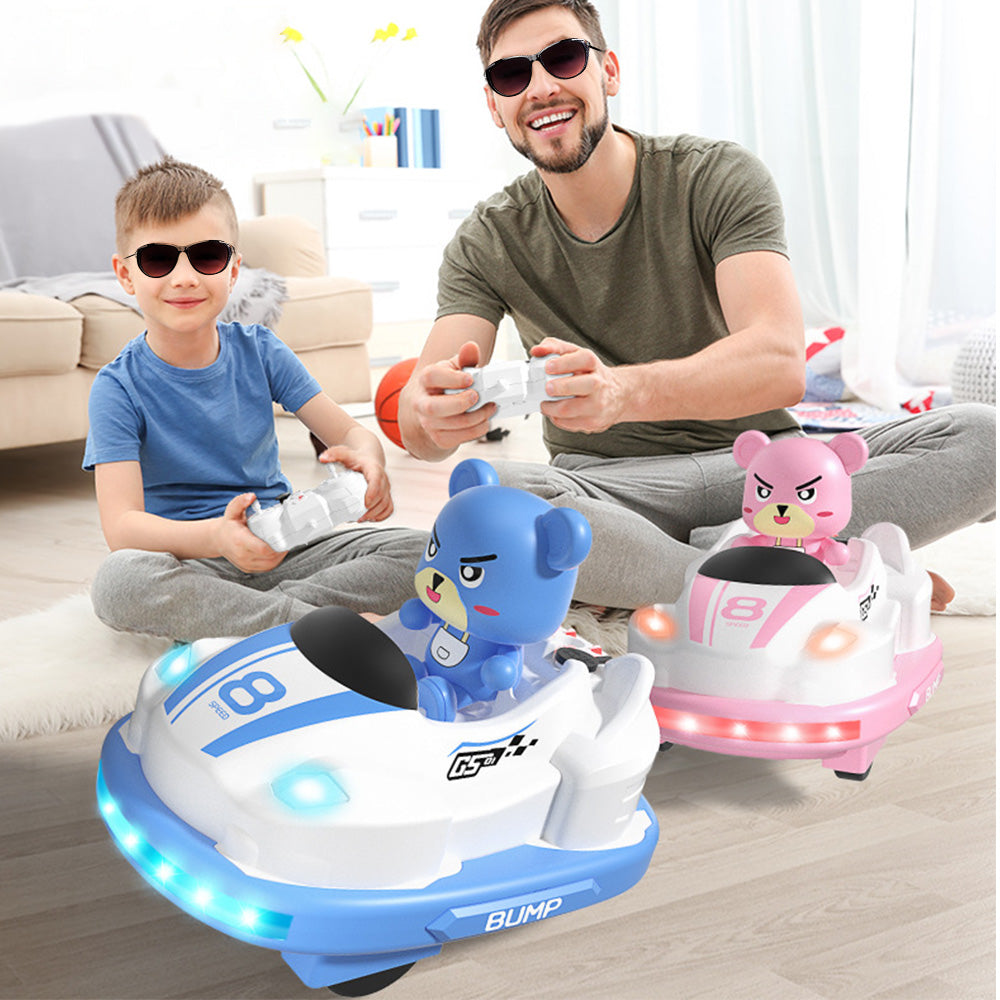 2 Pack Remote Car RC Ejecting Bumper Car Music Spray Light Car Toys