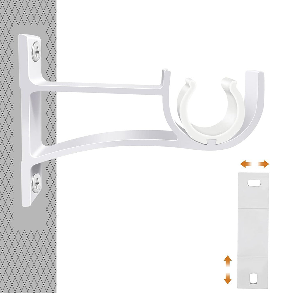 2 Pack Thickened Aluminum Alloy Curtain Rod Brackets for 28 to 32mm Rods