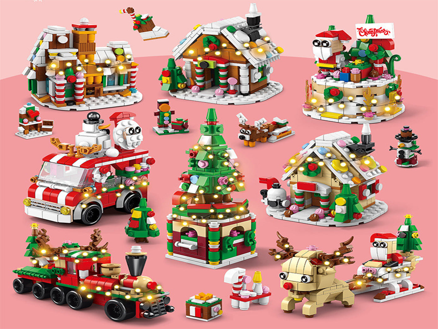 24 Days Christmas Advent Calendar Kids Building Blocks Playsets