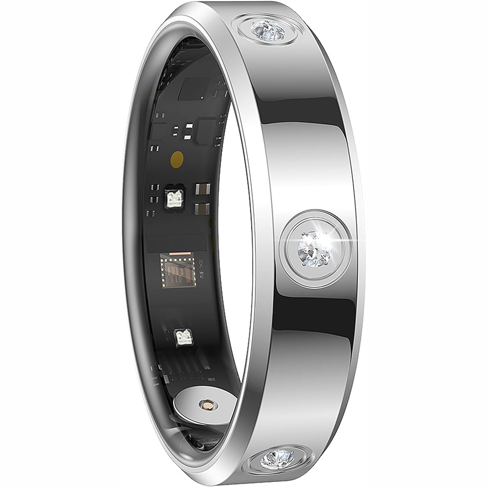 Stainless Steel Smart Ring with Charging Case