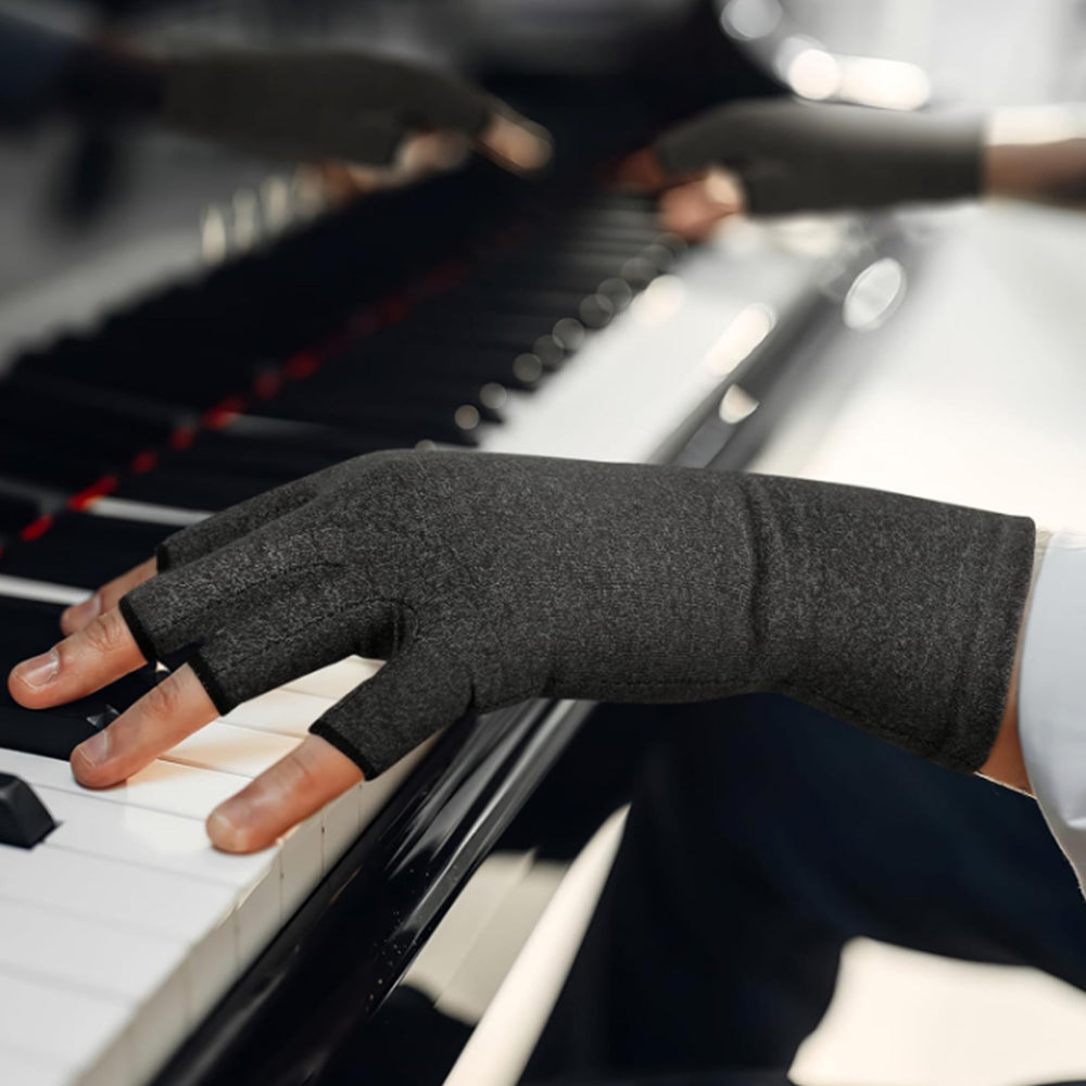 Fingerless Arthritis Compression Gloves Finger Pain Support