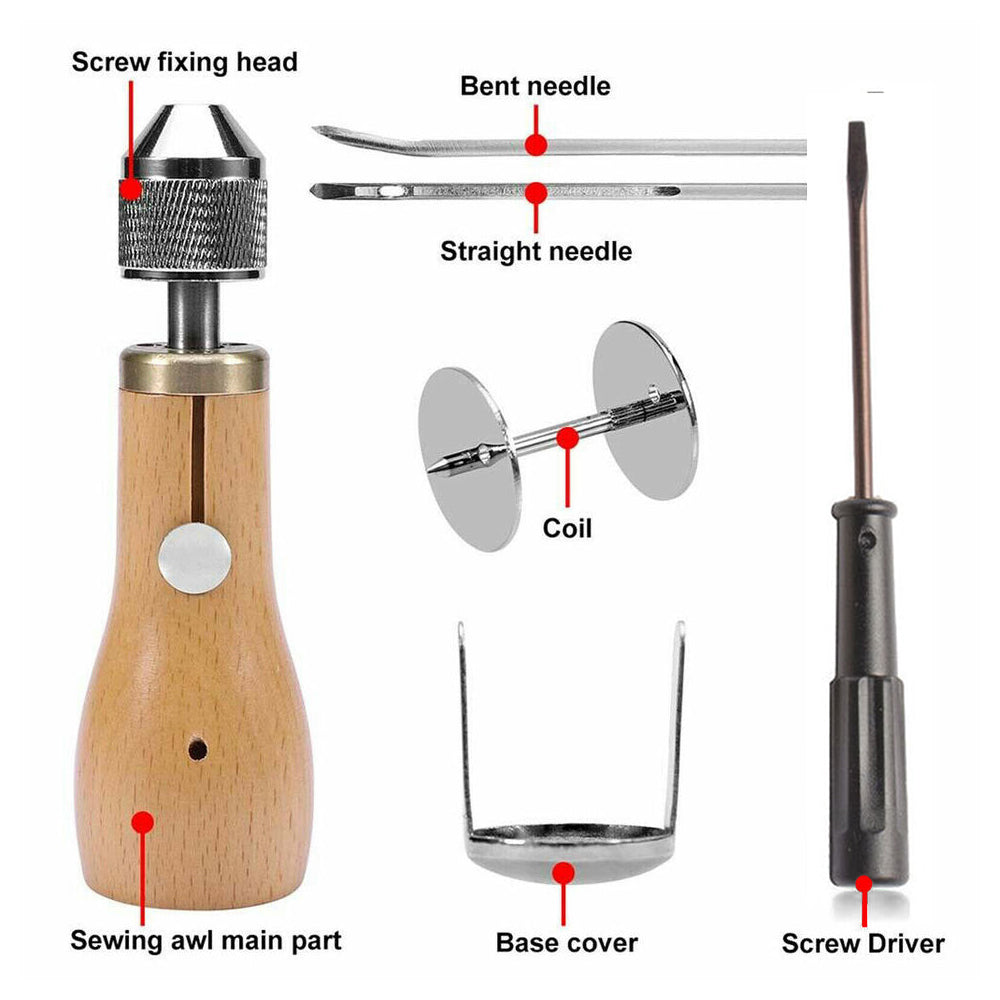 6Pcs Speedy Stitcher Sewing Awl Tools Kit For PU Leather
