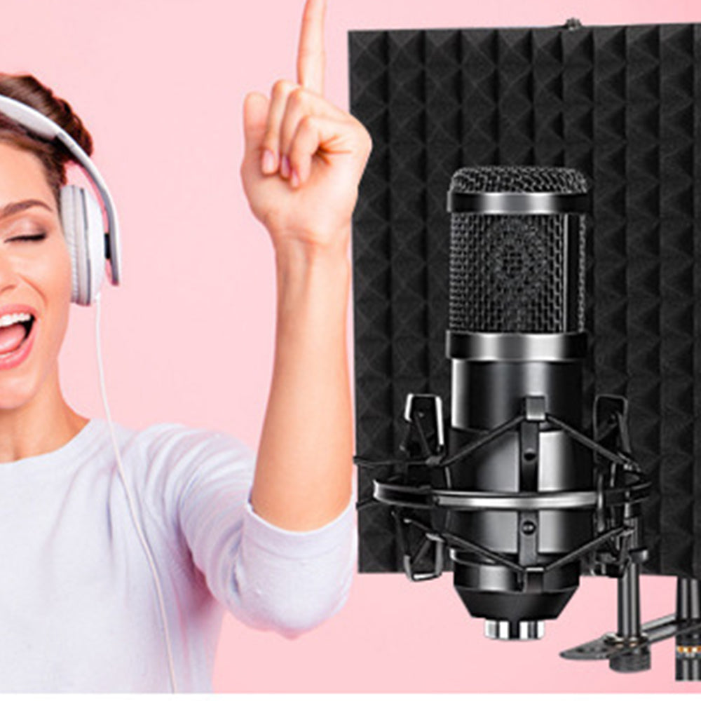 5 Panel Microphone Isolation Shield Vocal Booth Recording Sound Absorbing Foams