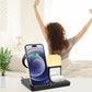 6-in-1 Wireless Charger with Alarm Clock and Night Light for Smartphone/Watch/Earbuds