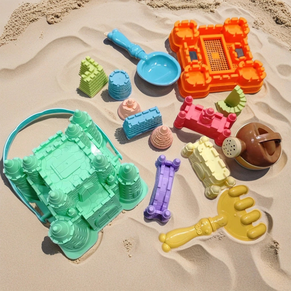 14Pcs Beach Toys Sand Castle Toys For Beach Sand Bucket And Shovels Set