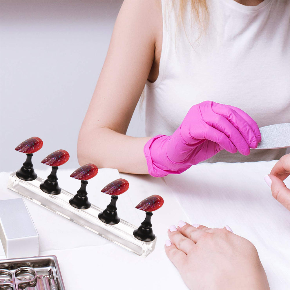 2 Sets Acrylic Magnetic Fake Nails Display Stand for Nails Painting Practices