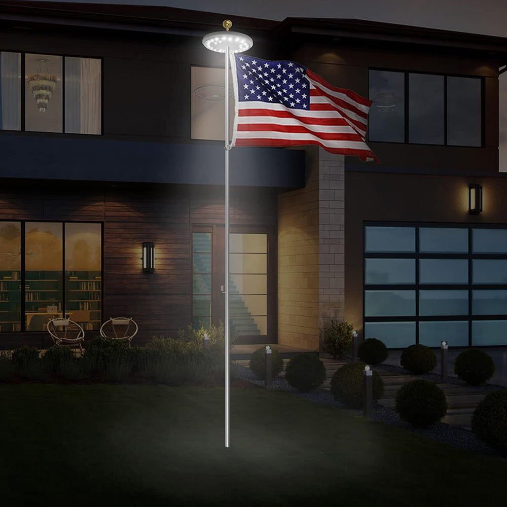 Solar Powered Flag Pole Light 26 LEDs Auto Active Super Bright Outdoor Camping Tent Light