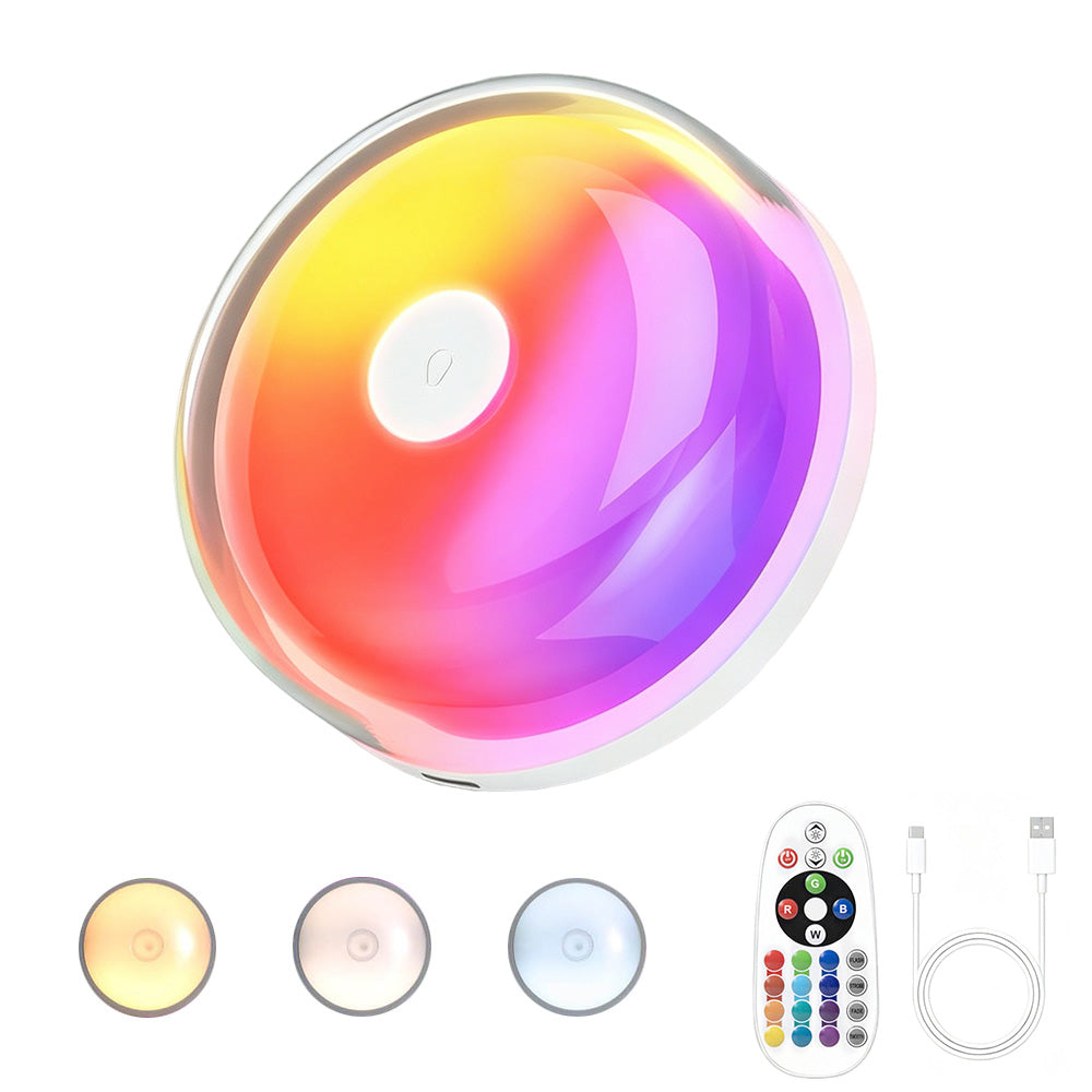 Rechargeable Waterproof Shower Light with 12 RGB Colors Remote and Timer