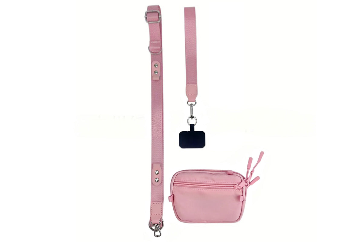 2-in-1 Phone Crossbody Strap Clear Window Card Wallet Pouch Travel Adjustable Shoulder Strap Bag