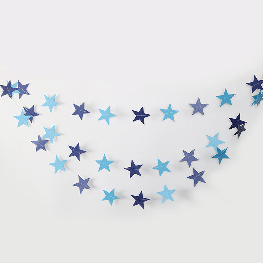 5 Pack 4m Thick Paper Star Garland Bunting Banners for Parties Weddings