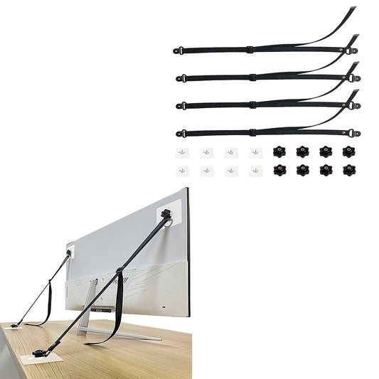 4Pcs Adjustable TV Straps Adhesive Anti Tip Furniture Anchors