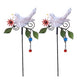 2Pcs Metal Bird Garden Art Stake