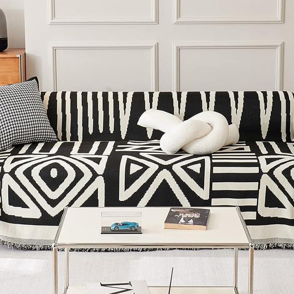 Boho Plaid Sofa Cover