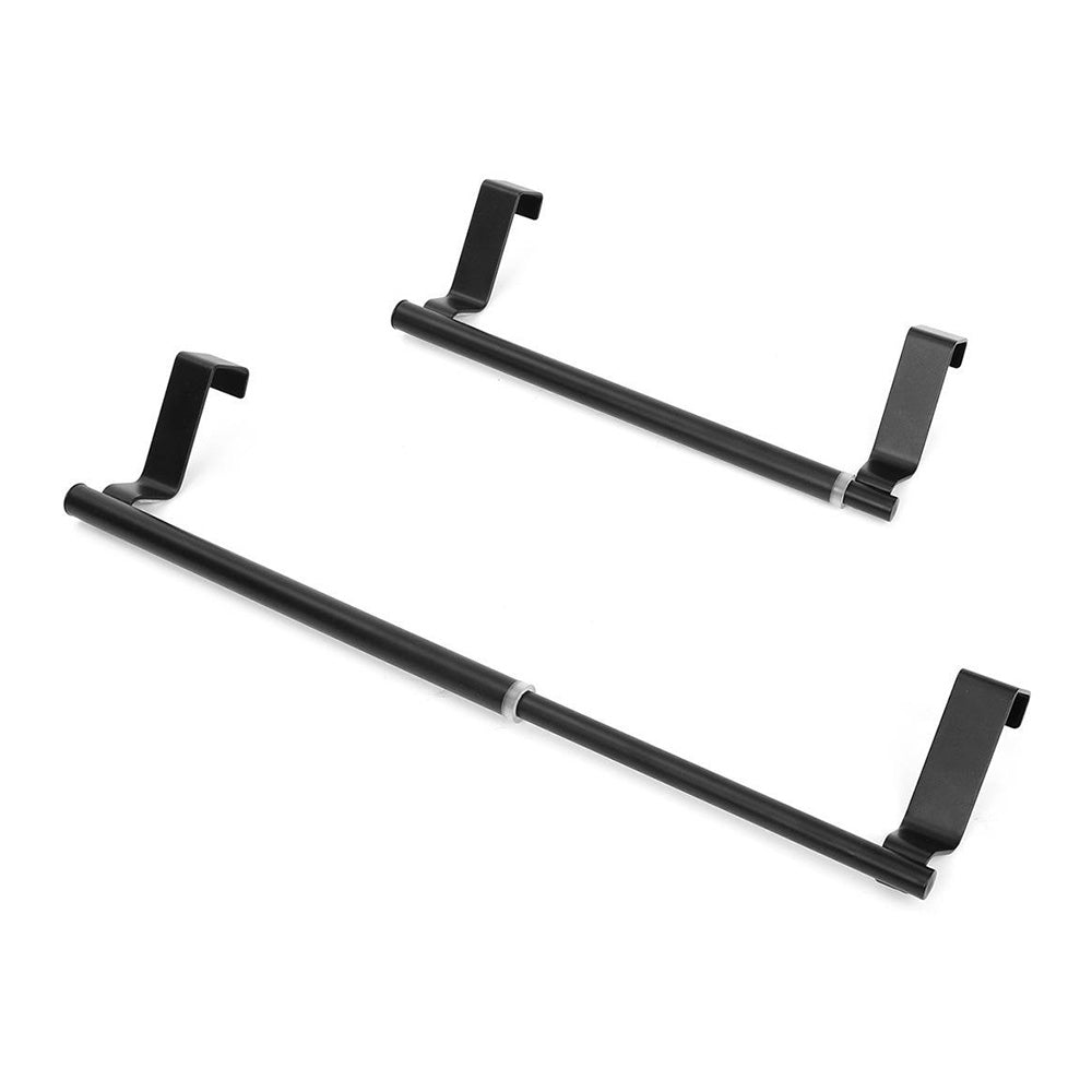 Stainless Steel Cabinet Door Towel Holder Adjustable No Drill Towel Bar for Kitchen Bathroom-Black