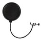 Double Layer Microphone Pop Filter Shield Round Shape Mic Mask for Studio Recording