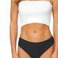 Period Swimwear Menstrual Leakproof Bikini Bottoms Low Waisted Swim Bottoms-Black