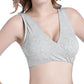 Seamless Wireless Cross Front Lounge Bra with Removable Pads for Women-Light Grey