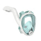 Full Face Snorkel Mask Side Snorkel Mask Panoramic View Snorkeling Gear-Green