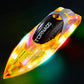 Rechargeable Water-resistant Remote Control Boat with Color LED Lights for Pool Lake