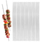 20 Pack 304 Stainless Steel BBQ Skewers Flat or Round Easy Clean