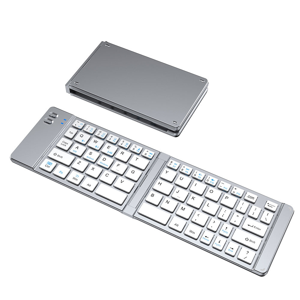 Foldable Wireless Keyboard Mouse Set Tri-Mode Bluetooth 2.4G Rechargeable