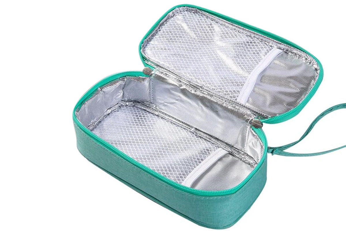 Insulated Insulin Cooling Bag Multi-Layer Medical Cooler for Diabetes Travel -Pink