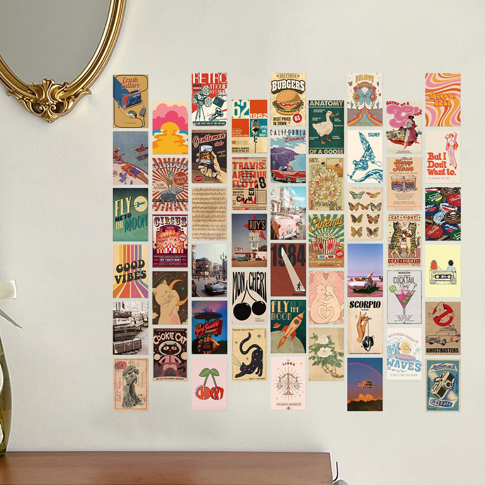 50Pcs Y2k Aesthetic Wallpaper Downtown Girl Room Poster Decor