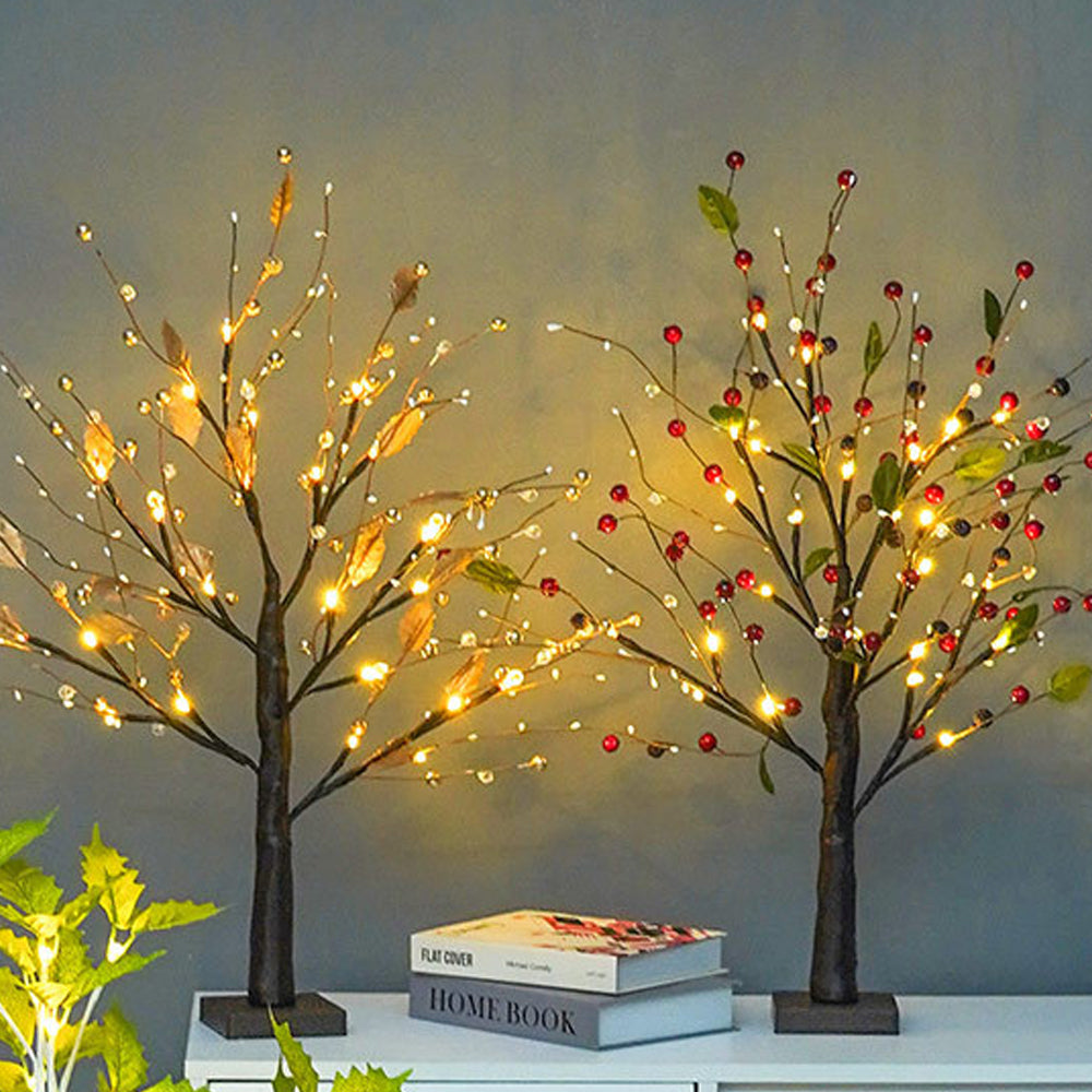 Tabletop Tree Light 24 LED Lighted Tree Decorated Lights Artificial Branch Tree Lamp