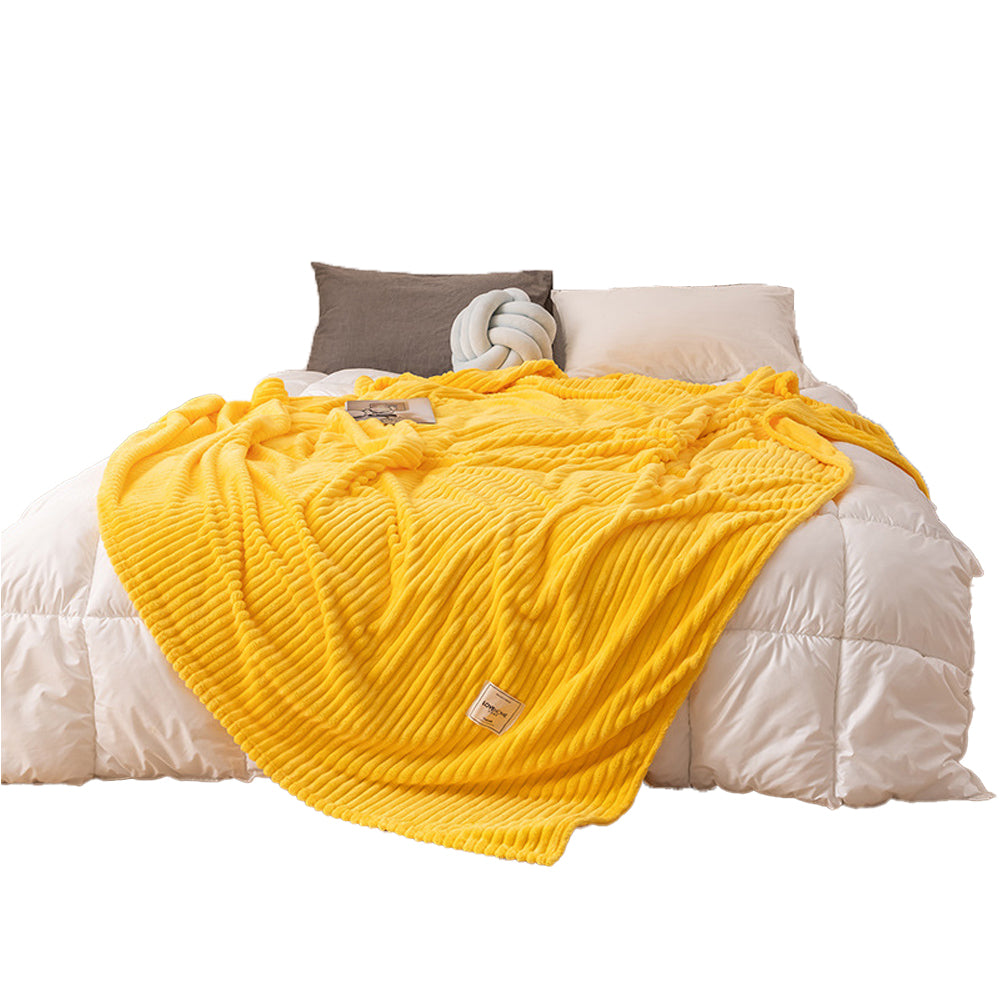 Solid Soft Flannel Plush Throw Sofa Bedding Blanket