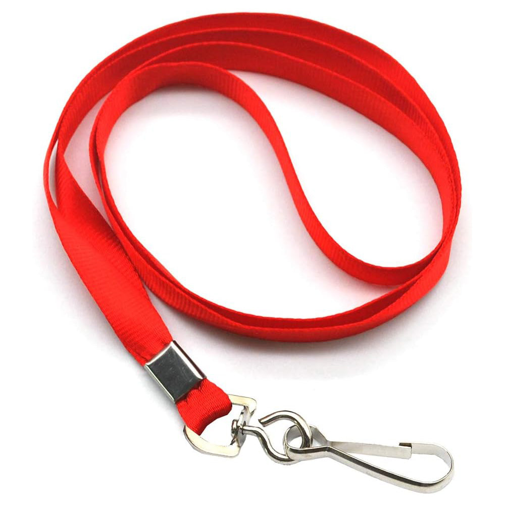 50 Flat Polyester ID Badge Lanyards with 360 Degree Swivel Hooks