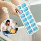 4Pcs Ice Cube Tray with Lid Easy Release Silicone Mould 14 Cubes Container Mold
