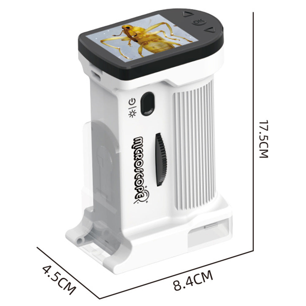 Portable Microscope for Little Ones with 1000X Magnification HD Screen and Rechargeable Educational Toy