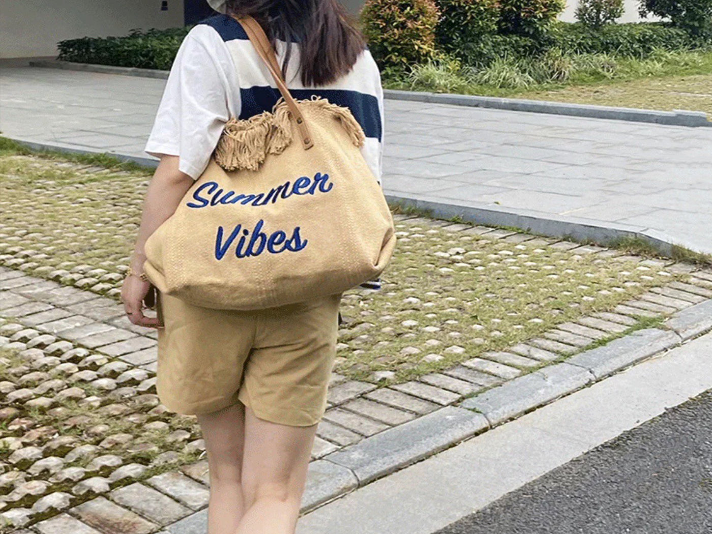 Women's Tassel Canvas Tote Bag