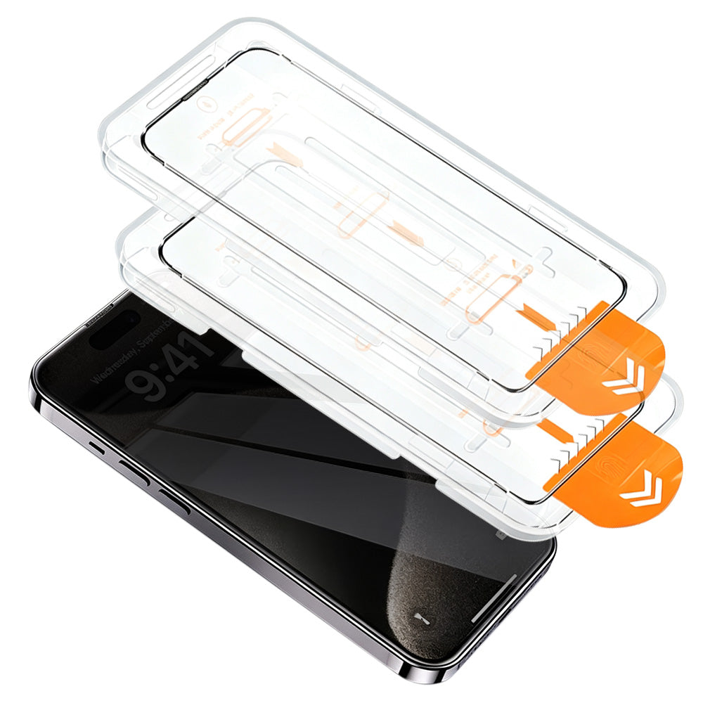 2 Pack Tempered Glass Screen Protector for iPhone 18 Pro and Pro Max-Privacy Viewing
