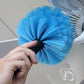 High Reach Blue Cobweb Duster With Extension Pole Spider Web Brush For Outdoor