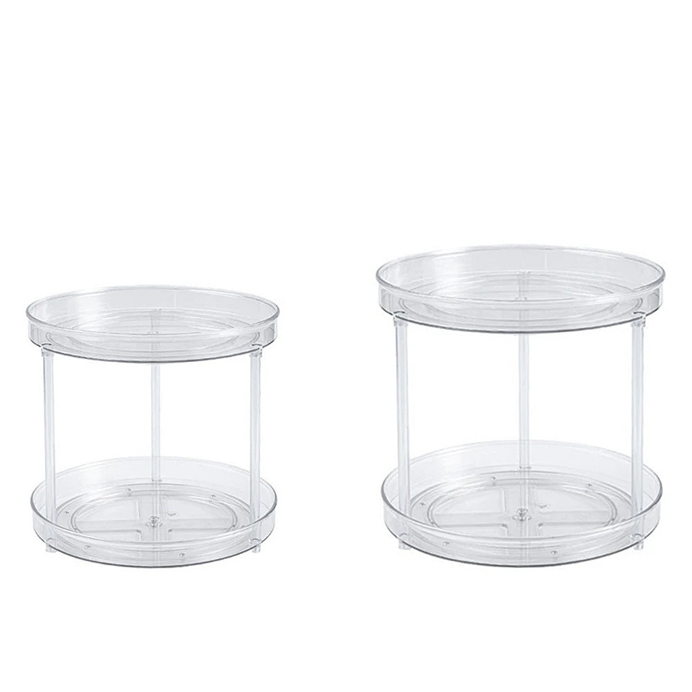 2Pcs 2 Tier Lazy Susan Turntable Spice Rack Organizer